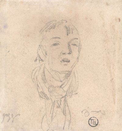 Head of a Man Wearing a Loose Scarf by James Ward